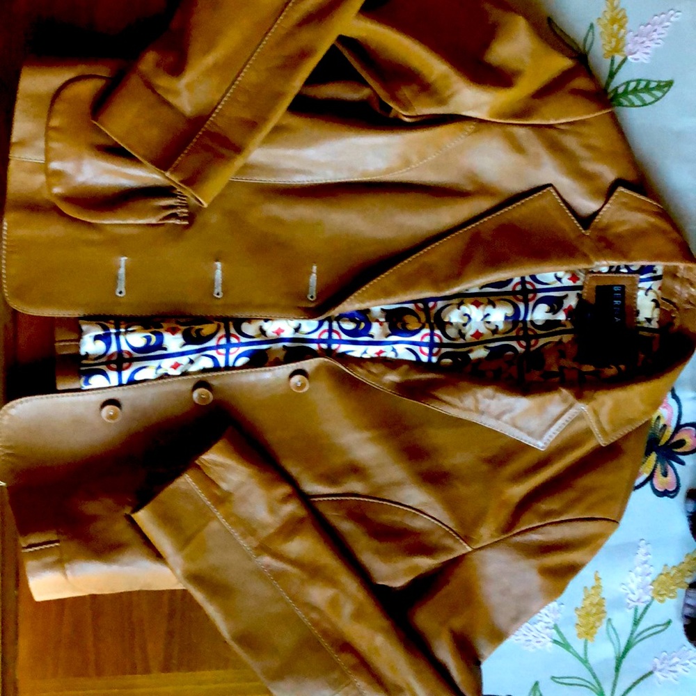 Caramel color leather jacket